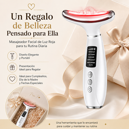 Masajeador Facial y de Cuello con Luz LED 7 Colores