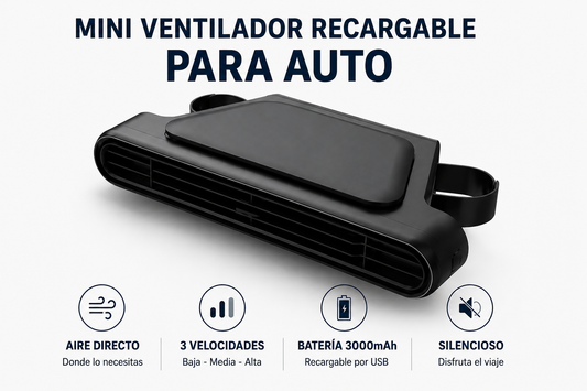Mini Ventilador Recargable para Auto