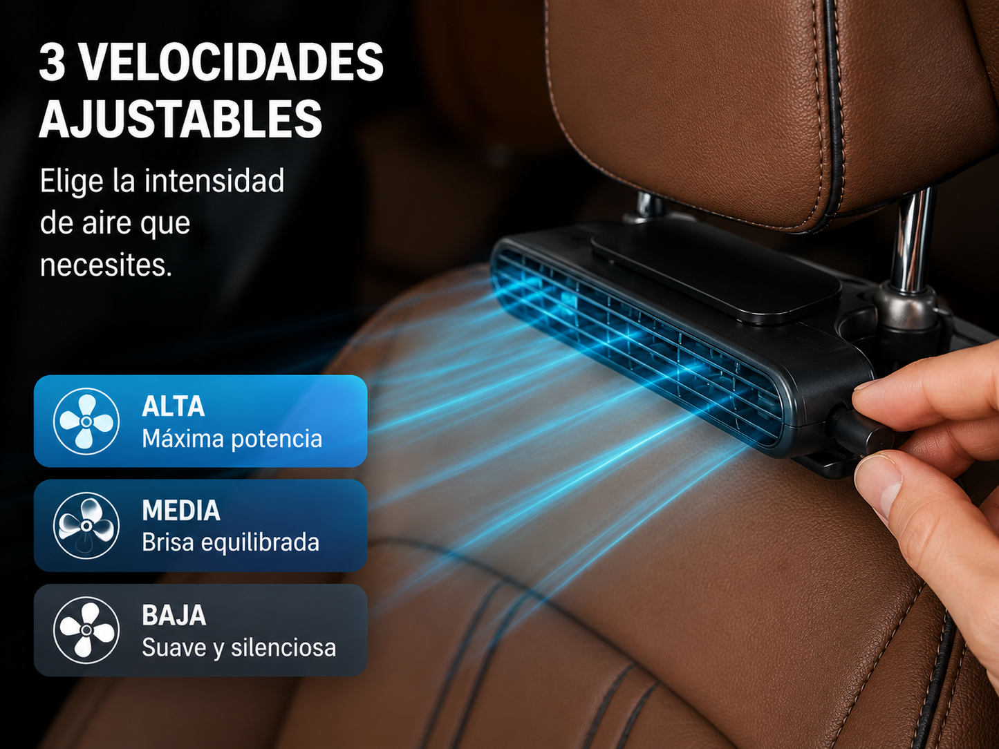 Mini Ventilador Recargable para Auto