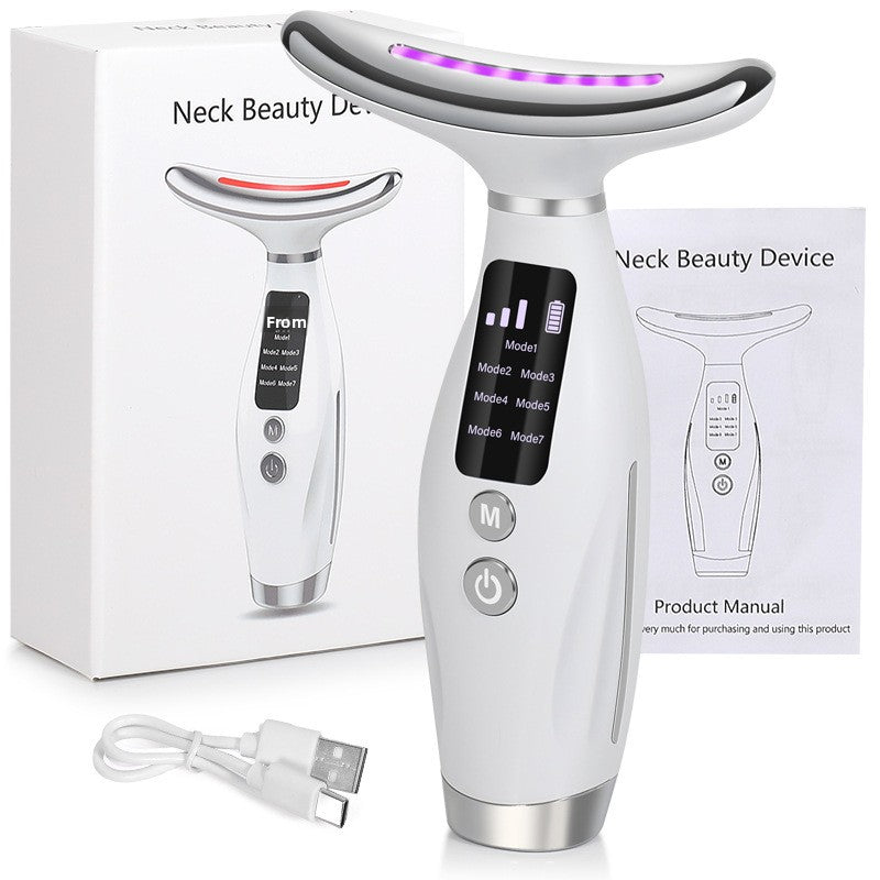 Masajeador Facial y de Cuello con Luz LED 7 Colores